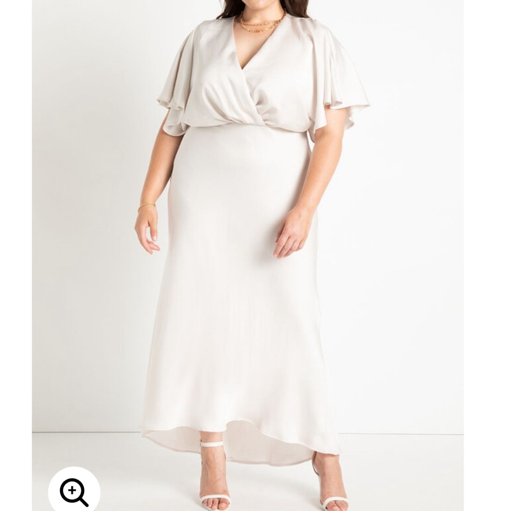 Eloquii Blue Satin Maxi Dress
